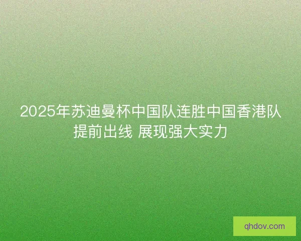 2025年苏迪曼杯中国队连胜中国香港队提前出线 展现强大实力